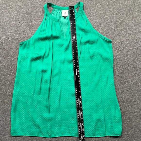 CAbi 5549 Lush Blouse with Green Swiss Polka Dots Green Size Small - Picture 14 of 14